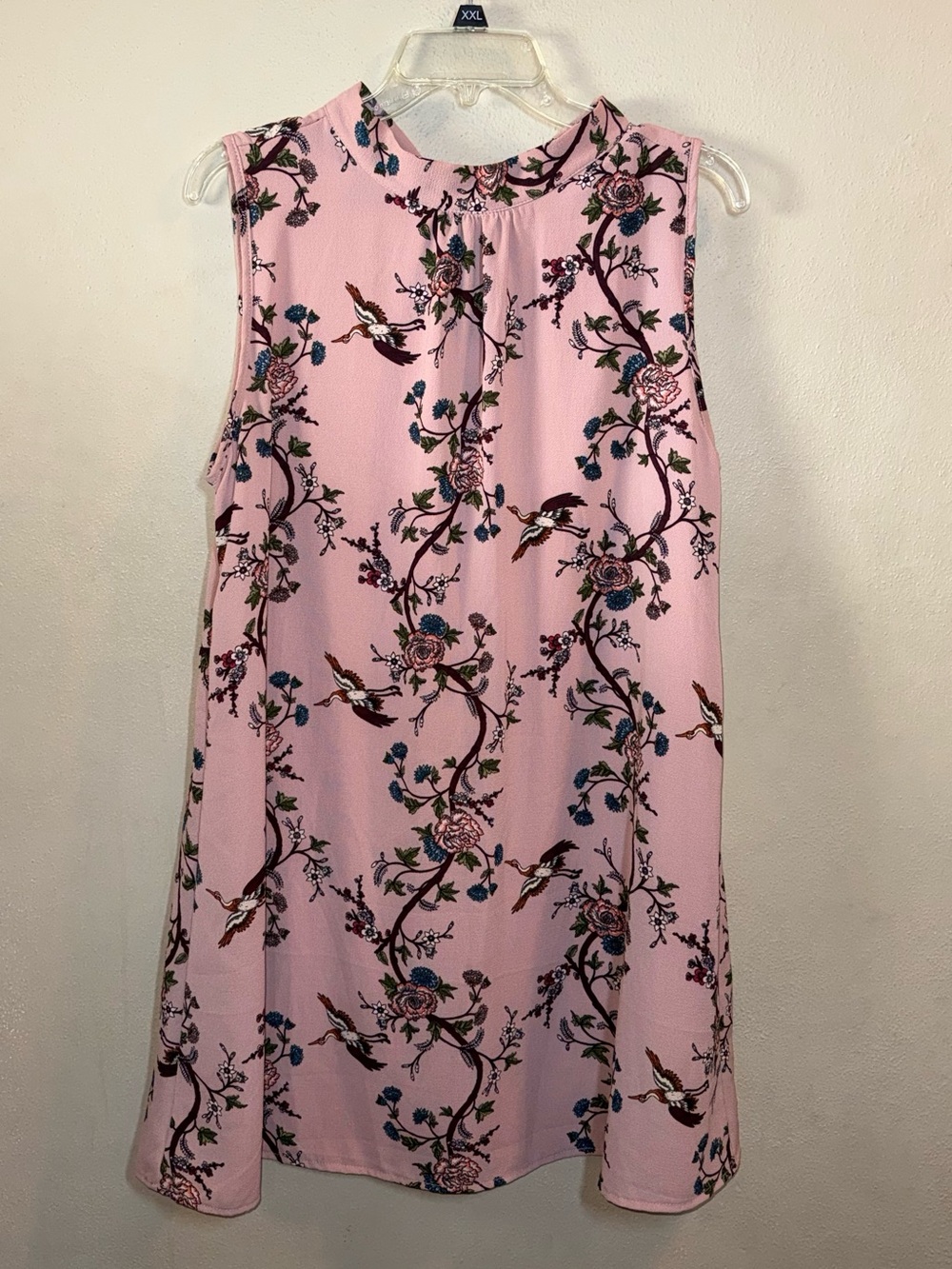 Women’s Alya Sleeveless Floral Mock Neck Dress w/ Cranes Sz Med